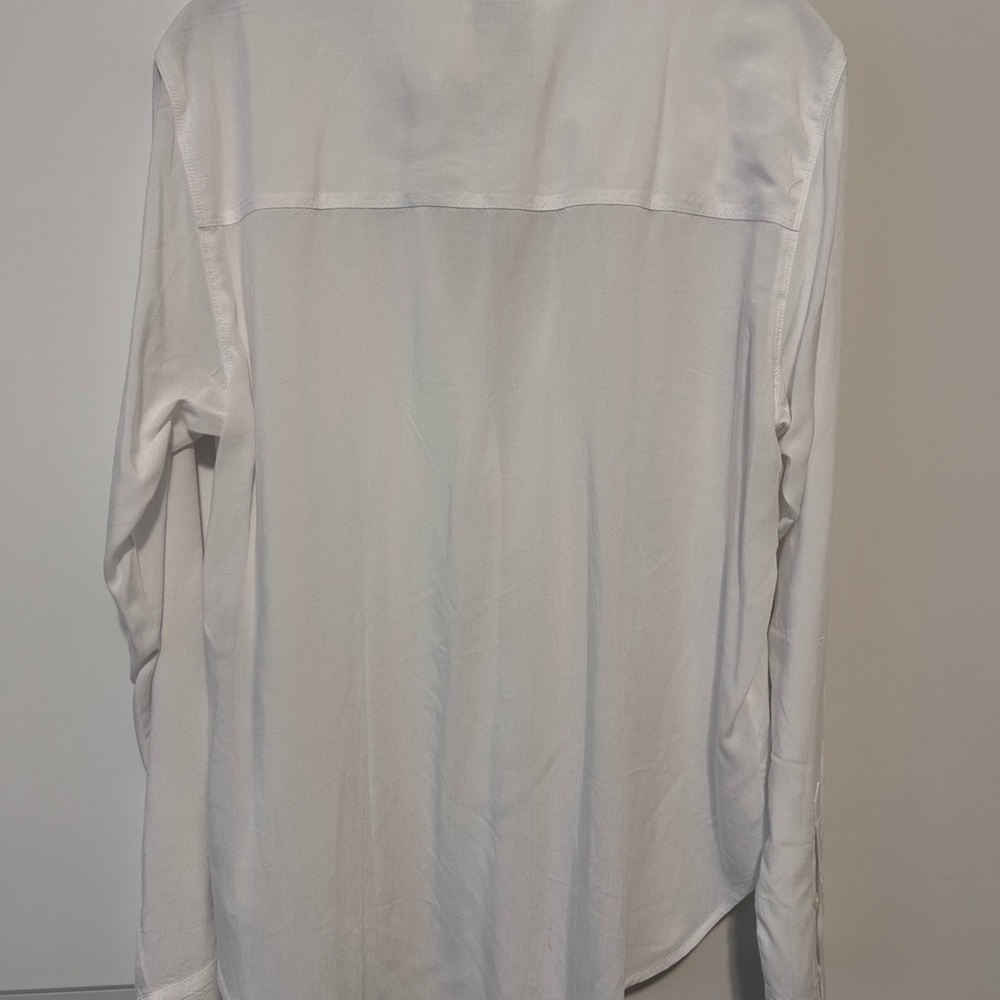 Abercrombie & Fitch White Semi-Sheer Button-Down Shirt - Picture 2 of 3
